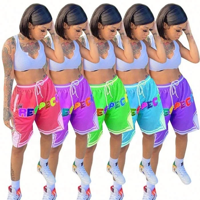 

S9062-2021 Fashion Clothing Letter Printed Casual Shorts For Women, Picture