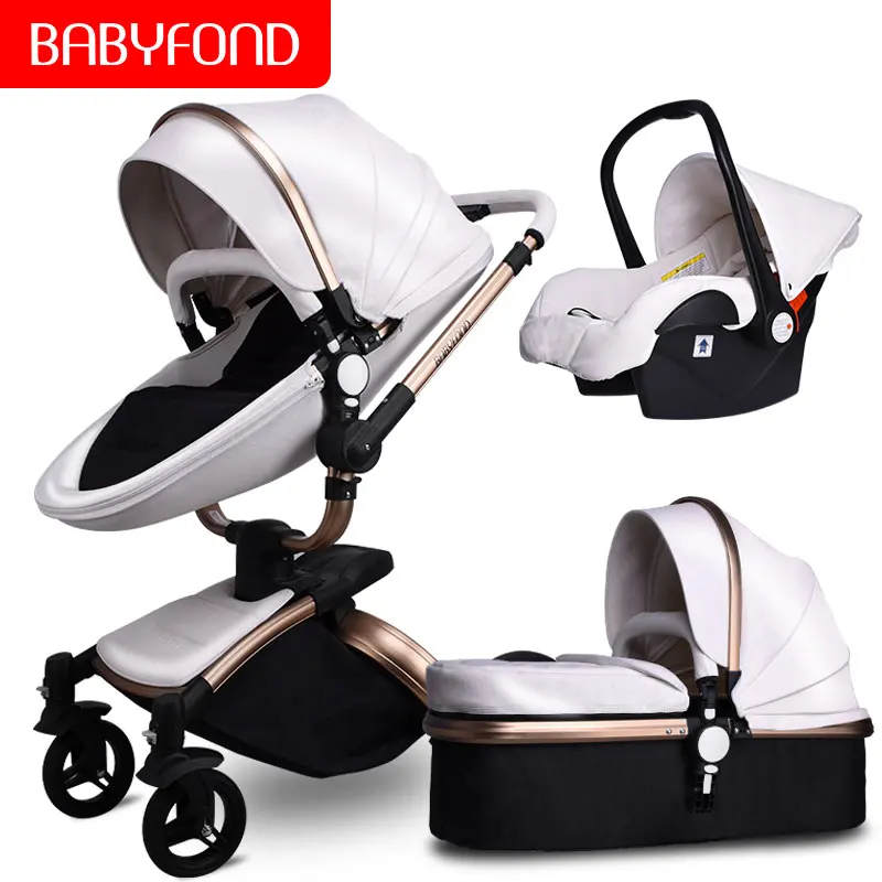 

Babyfond Luxury Baby Stroller 3 in 1 High land-scape Fashion Carriage European design Pram two way trolly on 2020 Aulon