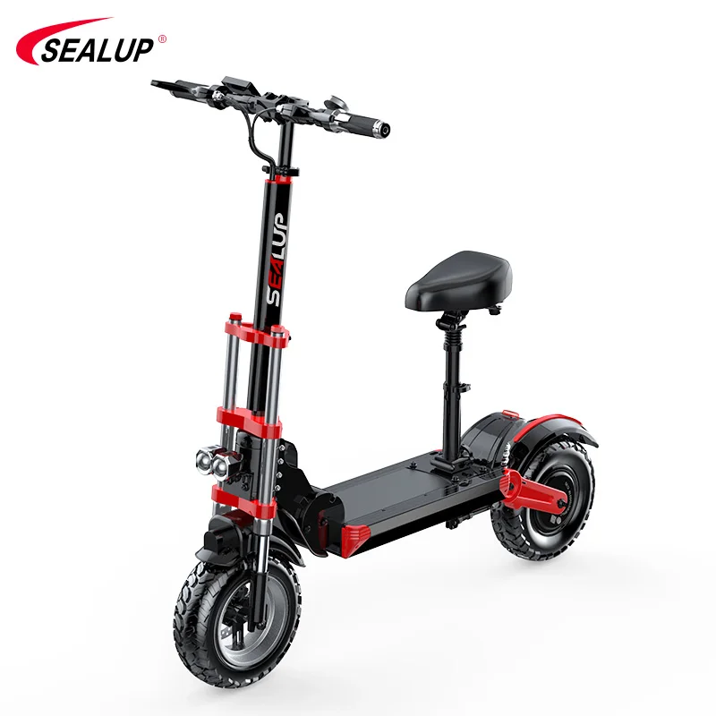 

SEALUP Q18 Wholesale Newest 48v 12 Inch Off Road Folding Adult Electric Scooter With Front Led Light Frame And Accessories Fo