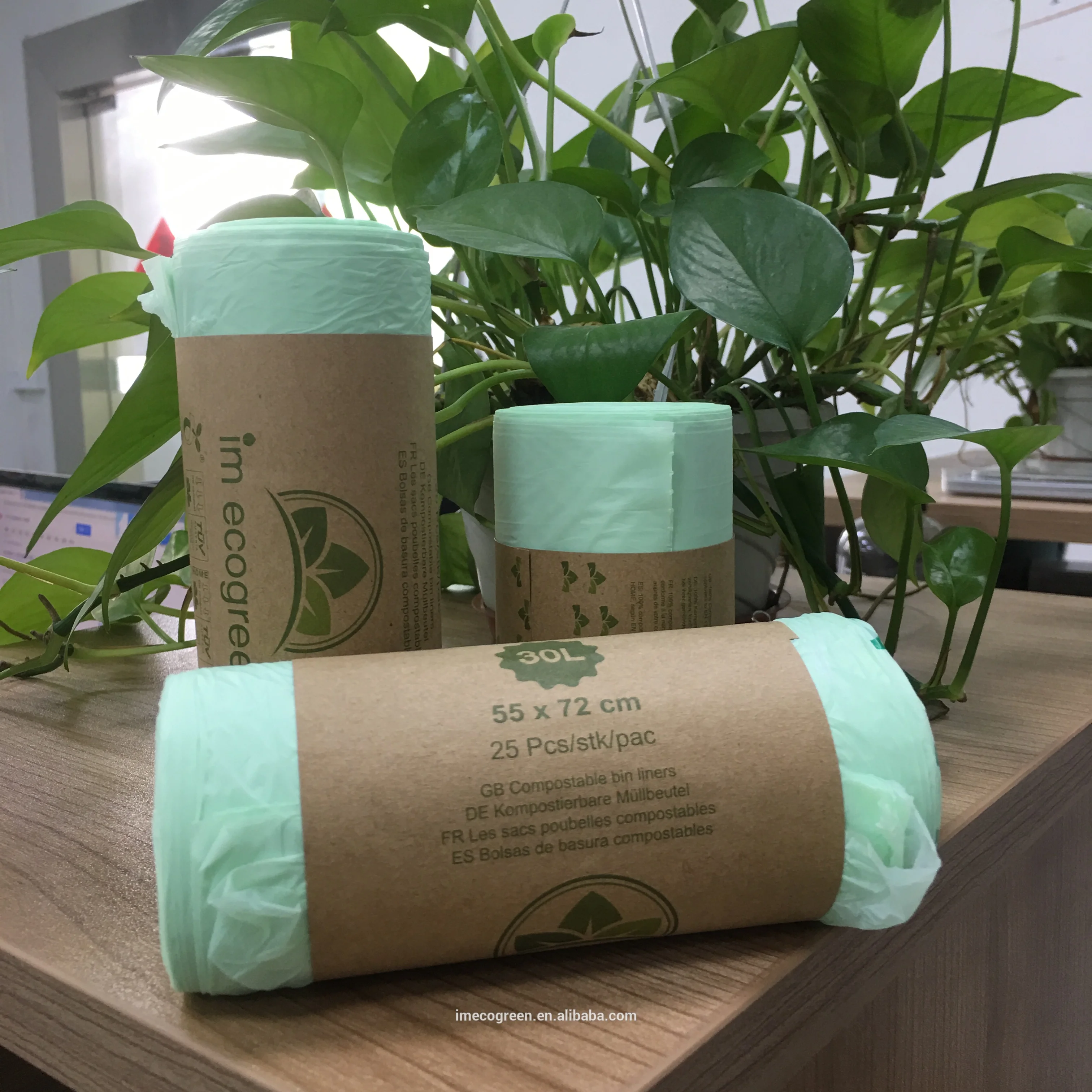En13432 Recyclable Eco Friendly Garbage Bags Biodegradable Compostable