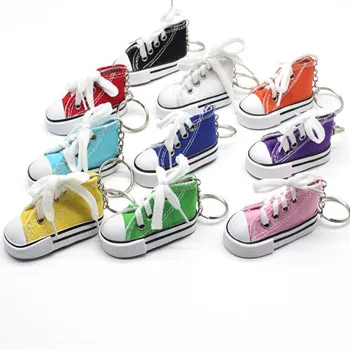 

New Arrival Sport Shoes Keyring Mini 3d Sneaker Canvas Shoes Keychain Tennis Shoe Chucks For Men Jewelry