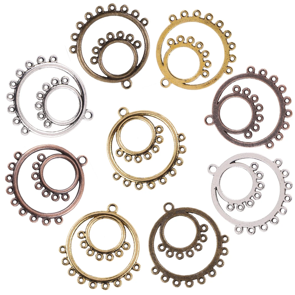 

Hollow Double Circle Beads For Jewelry Making 30X30MM Zinc Alloy Hoop Earring Metal Pendant Beads For Bracelets Charm DIY Craft