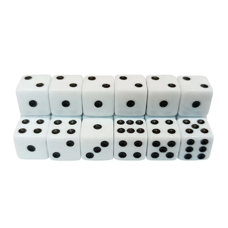 

White & Black Straight Square Corners In Stock With White Dot Board Game Custom Dice, Colorful