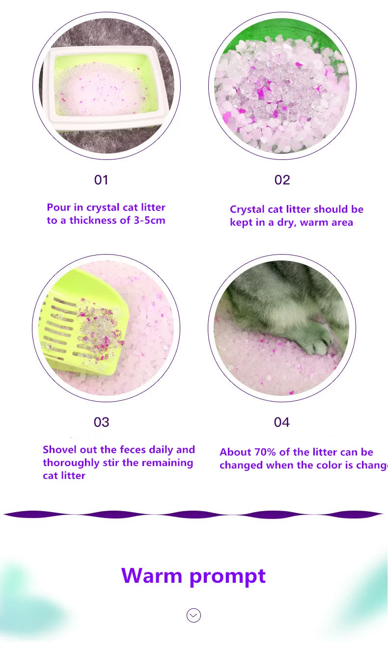 3.8l Silica Gel Sand Filler Clean 97+3 Crystal Cat Litter For Cat