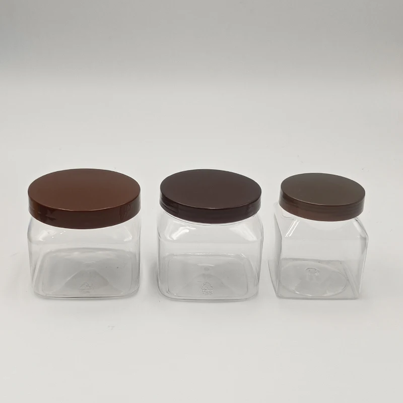 

Custom logo transparent candy mini black green plastic bottle with thick plastic container jar cosmetic set with clear lid
