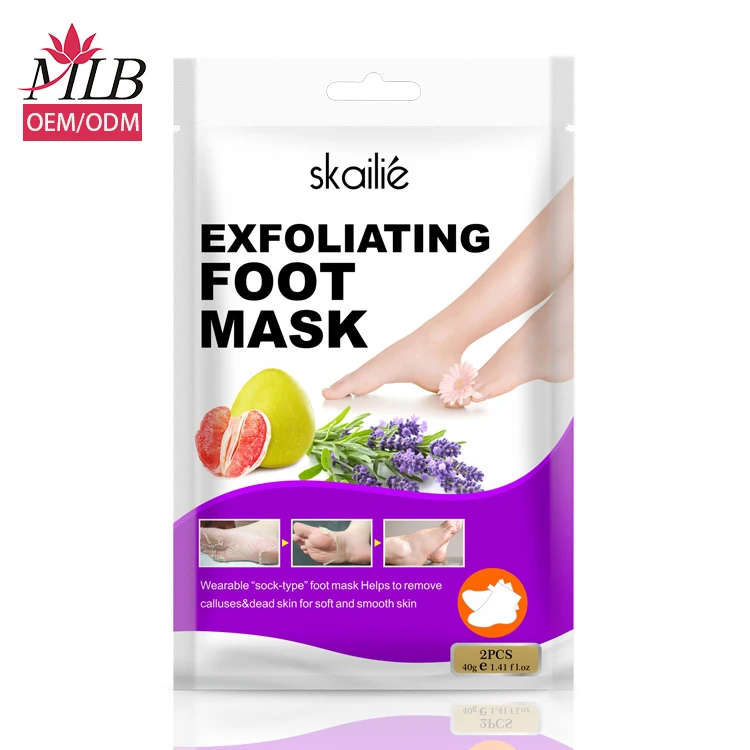 

Luxury exfoliation foot care rose peeling mask skin socks type private label removal peel off hand and feet mask organic, White