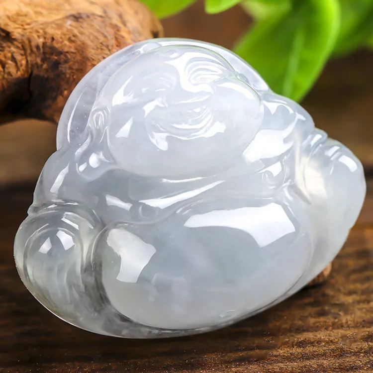 

Certified Grade A Ice Buddha Length 17-21Mm And Thickness 7Mm Jade Pendant Big Jewelry Making Rare Jade