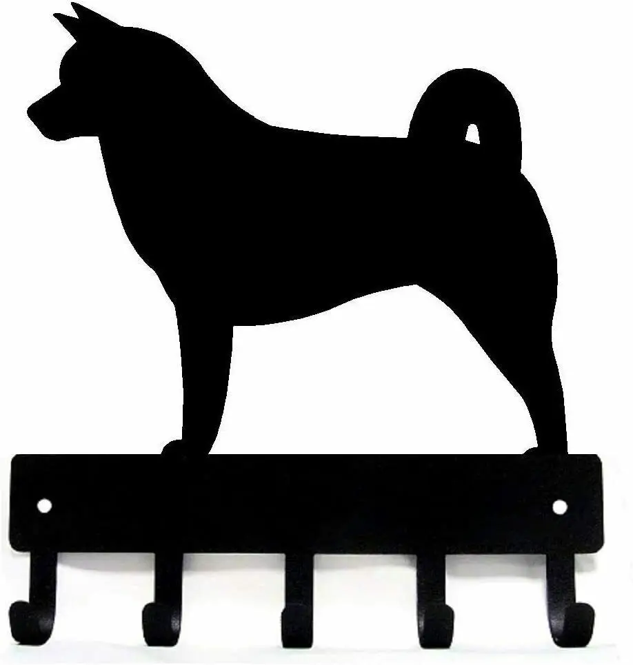 

YinfaAkita Dog Key Rack & Leash Hanger - 9 Inch Wide/6 Inch Wide Metal Wall Art