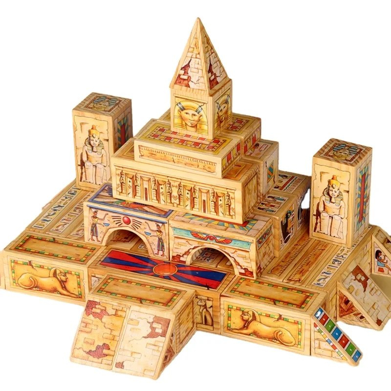 

2021 new trending Egyptian style Pyramids of the Pharaohs manufactory direct sale xinmiao building model wooden toy