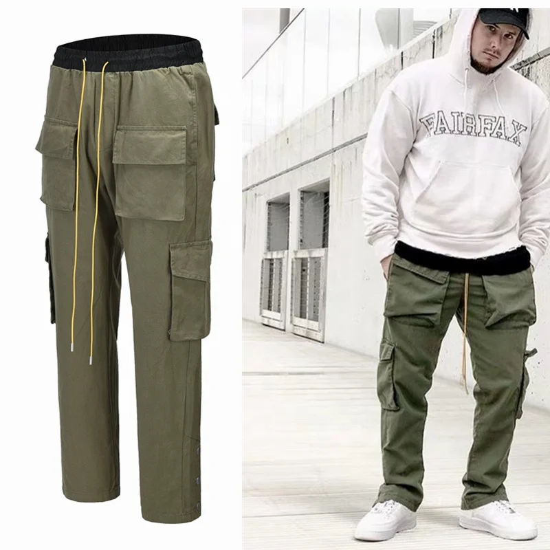 Custom label trousers for men drop ship  men streetwear stock  cargo trousers pants
