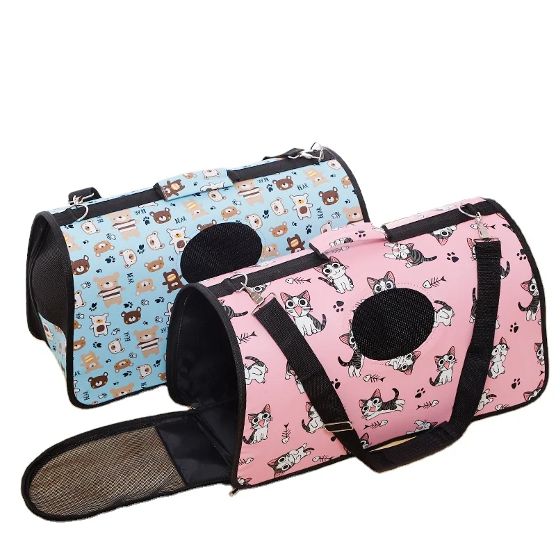 

Amazon Best Seller Portable Cat Hand Bag Folding Pet One-shoulder Bag Breathable Outdoor Carrier Dog Bag Carrier Dog, Pink/white/grey