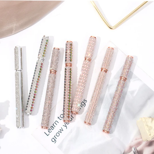 

2021 New Style Fast Drying Eyelashes liquid liner Pen With Private Label Fashion Rhine stone magic glue adhesive eyeliner