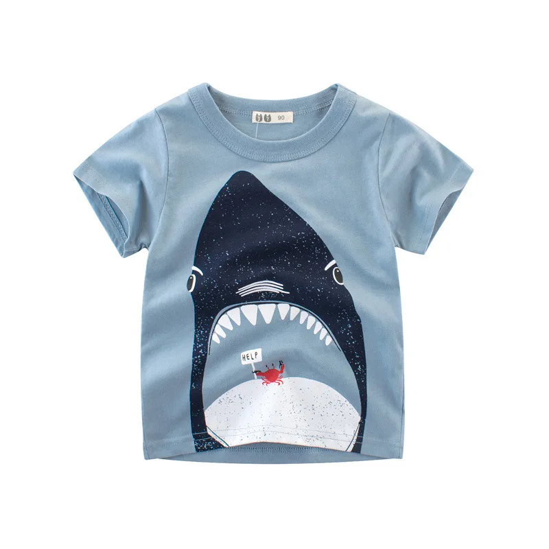 

2-10Y Kids Boys T-shirt Baby Cotton Tops Summer Clothing Fashion T-shirt Cute Children Play Clothes