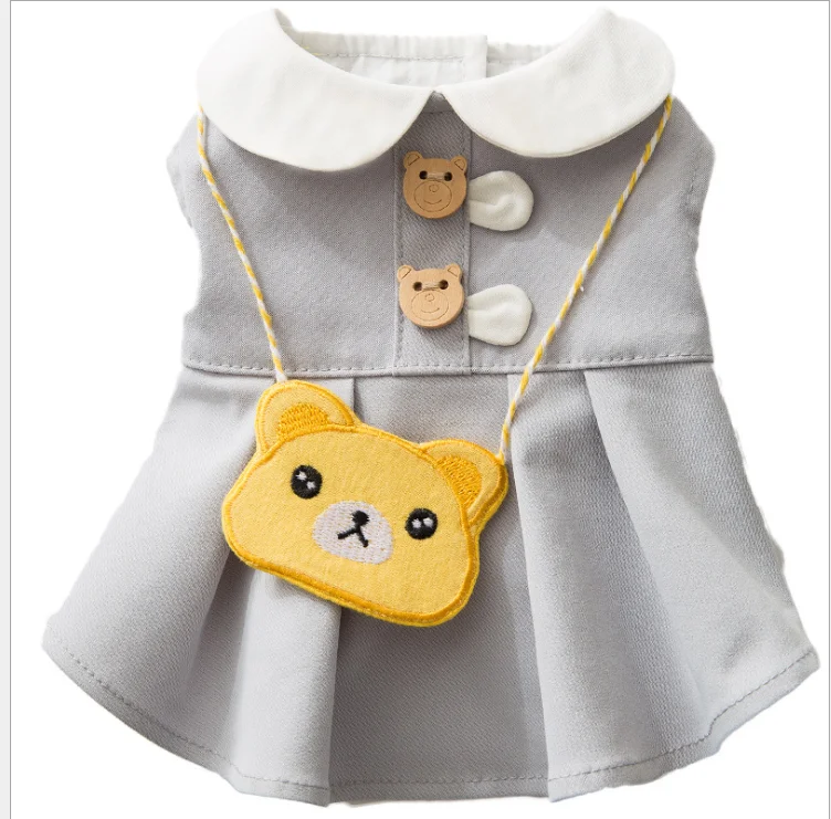 

2021 new pet clothes spring and summer clothes fashional style vest skirt small dog carton pattern skirt