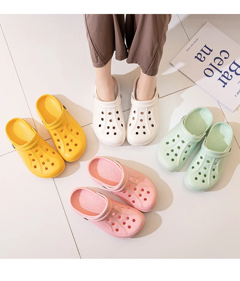 

Summer home slippers candy color garden shoes rafting scenic spot toe shoes beach slippers, As picture