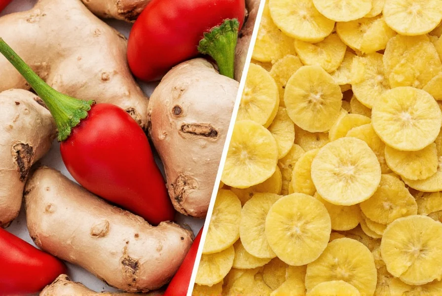 Comparison chart of galangal and ginger