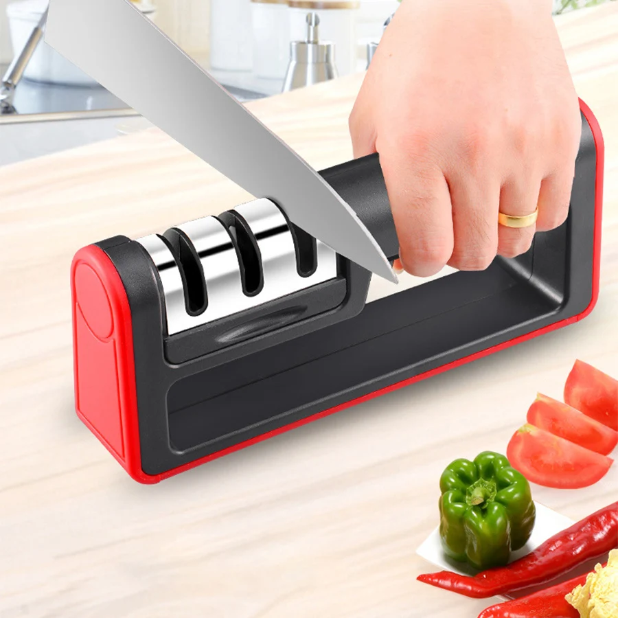 

Promotional sale creative stainless steel professional kitchen supplies wheel knife sharpener, As same as picture