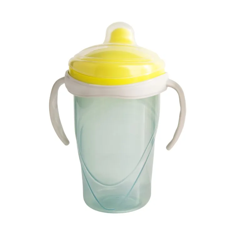 

Factory direct wholesale high quality baby training cup nipple cup with cover and handle 160ml 300ml PP child drink cup