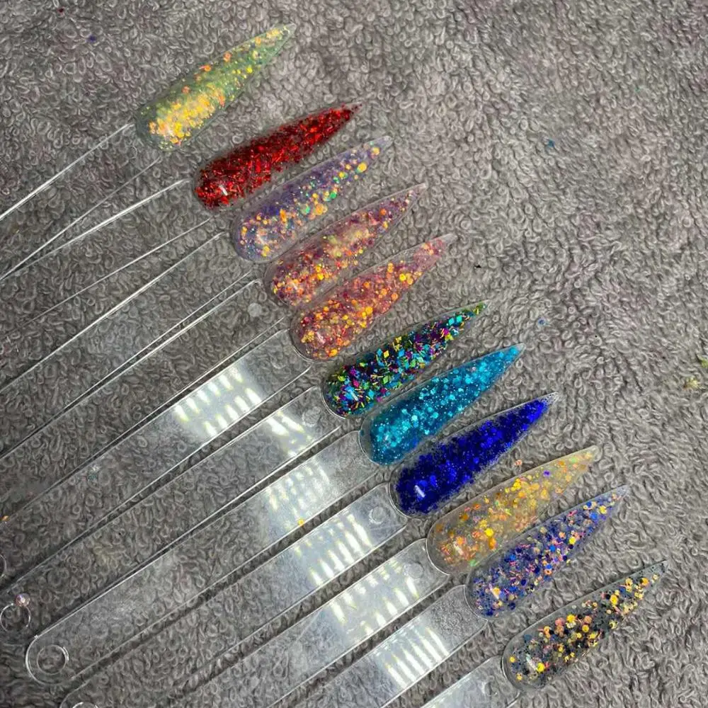

BIN Custom nail glitter colors bulk nail art acrylic polymer powder, 118 colors