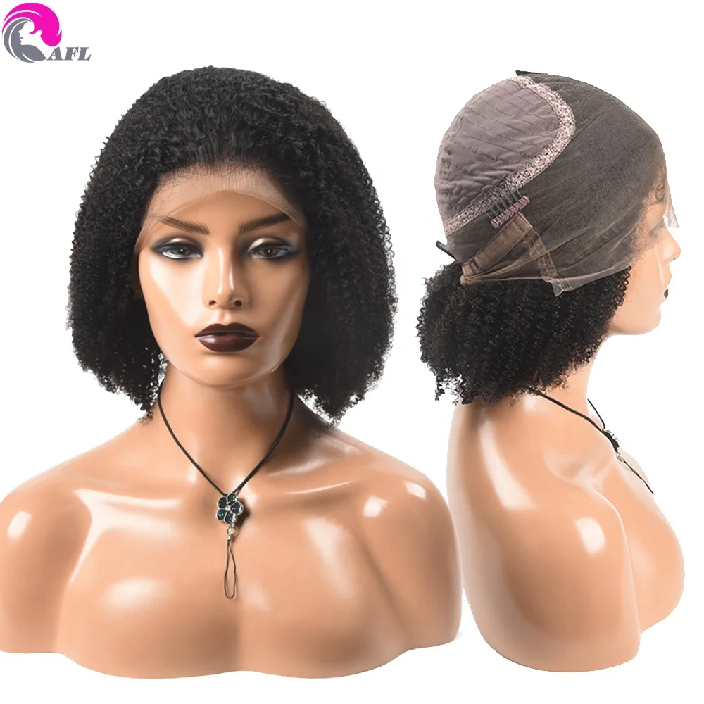 

Cheap price human hair short bob wig 13x4 hd lace front kinky curl human hair wigs for black women