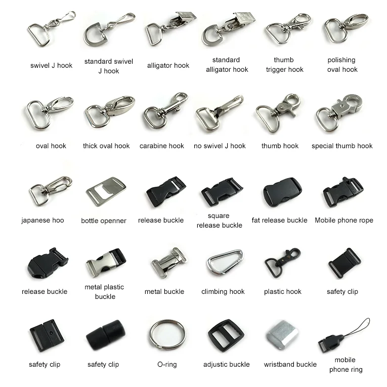 

Factory Direct Supply Metal Buckle Clip Polyester Lanyard Accessories