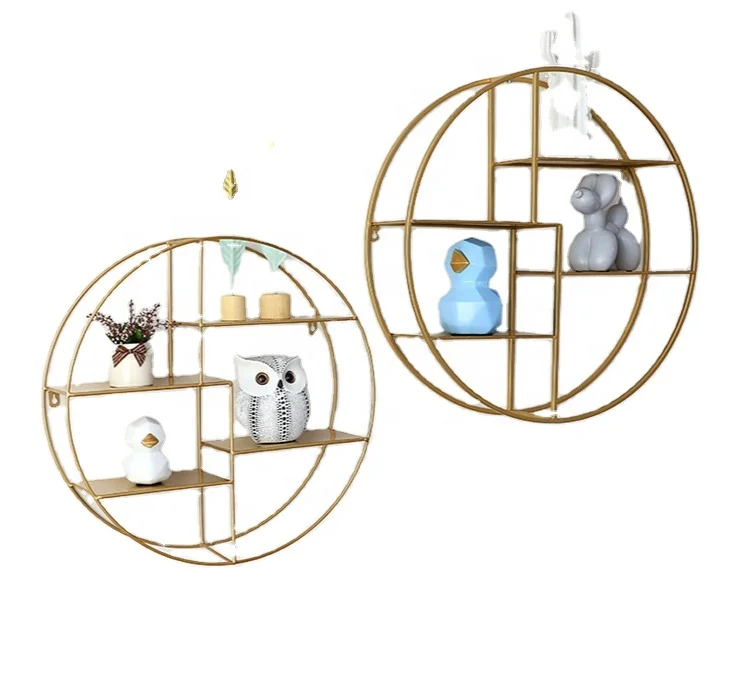 

Simple solid wood shelf, old solid wood round wall pendant, home furnishing supplies
