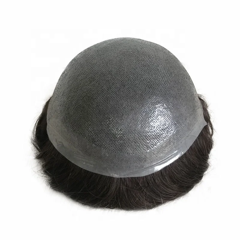 

SARLA Wholesale Mens Hair Toppers Toupee Indian Human Hair Pieces Fine PU Skin Man Hair Extension Black Replacement System