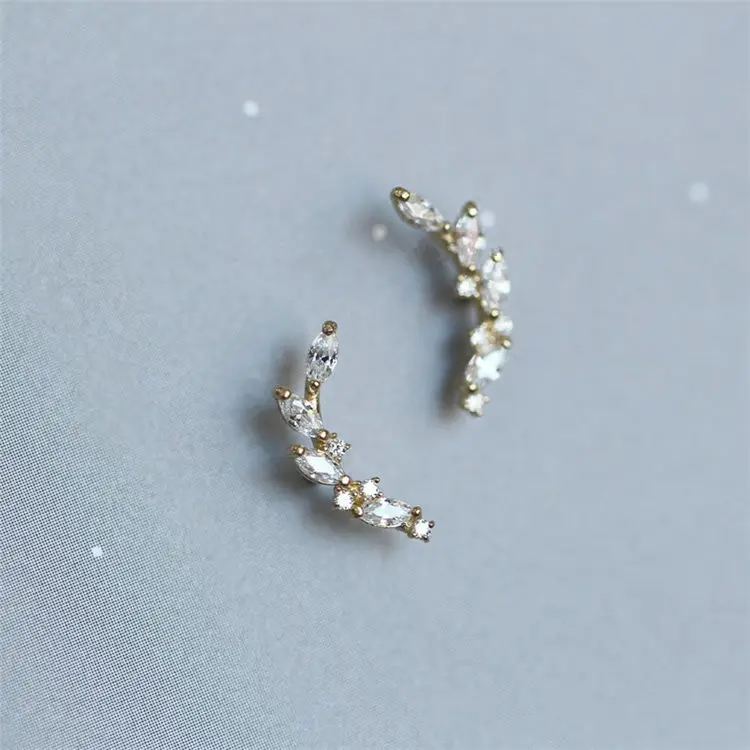 

Minimalist Fine Jewelry Wholesale Dropshipping 2023 New Design 925 Sterling Silver Star Leaf Stud Earrings for Women Girls
