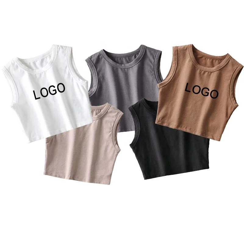 

Wholesale Custom Plain Crop Tank Tops Women Slim Fitness Workout Vest Sport Women's Tank Tops