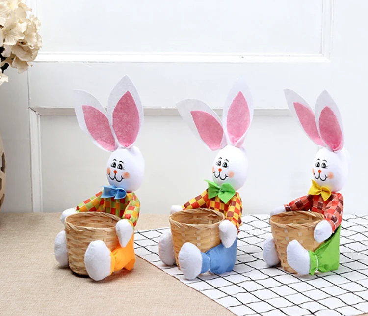 

2021 Hot Sale New Easter Rabbit Bunny Bag Party Decoration Cute Bunny Easter Basket Bags To Put Easter Eggs