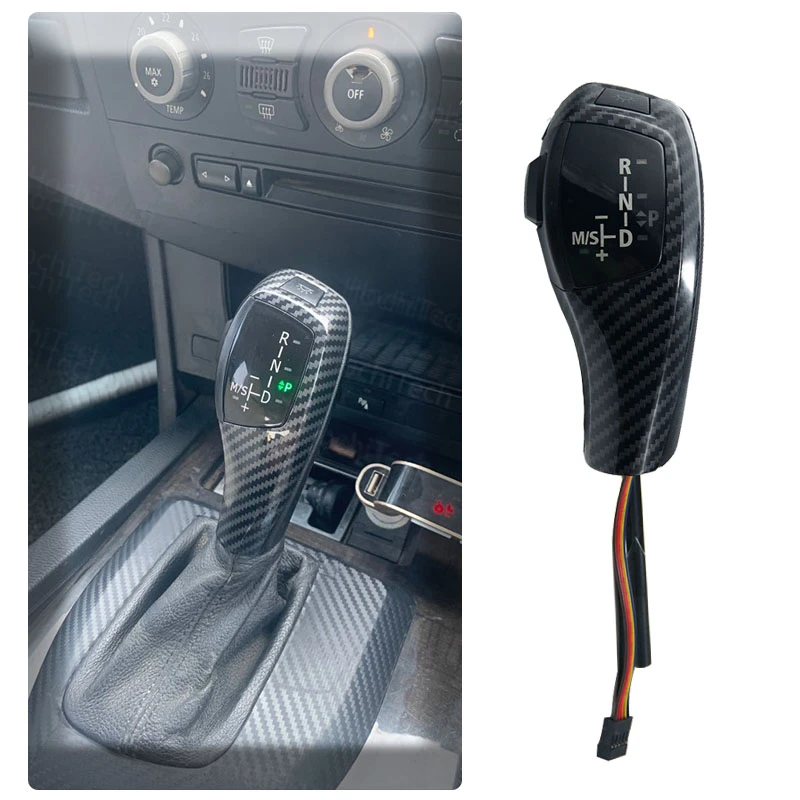 

For BMW 1 3 5 6 7 X1 E81 E87 E82 E88 E46 E90 E91 E92 E39 E60 E61 E63 E64 E38 E84 Z4 X5 X3 E53 Carbon Fiber LED Gear Shift Knob