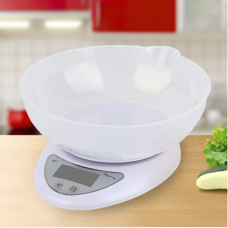 

Plastic Bowl Balanced Diet Kitchen Weighing Scales Food Digital Kitchen Scale, White