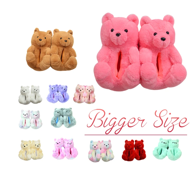 

Soft Plush Teddy Bear Slippers, 16 colors