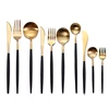 Promotion Eco Friendly Gift Box Packaging Wedding Golden Black Cutlery Set