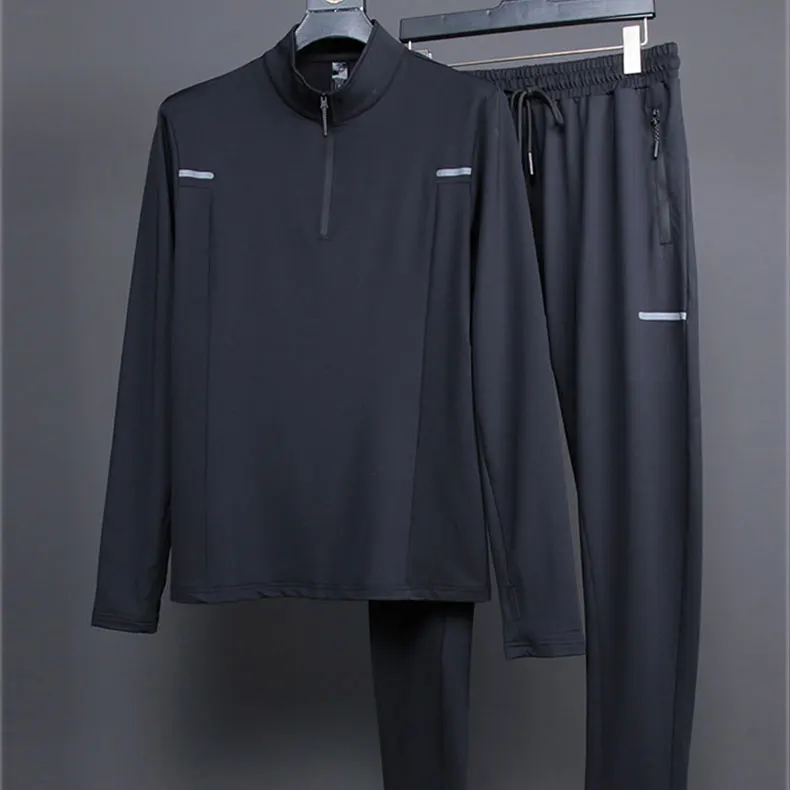 

Blank Mens Sets with Custom Logo Tracksuits with Reflective Stripe Jogging Suits Men Autumn Plain Training Sportswear Men
