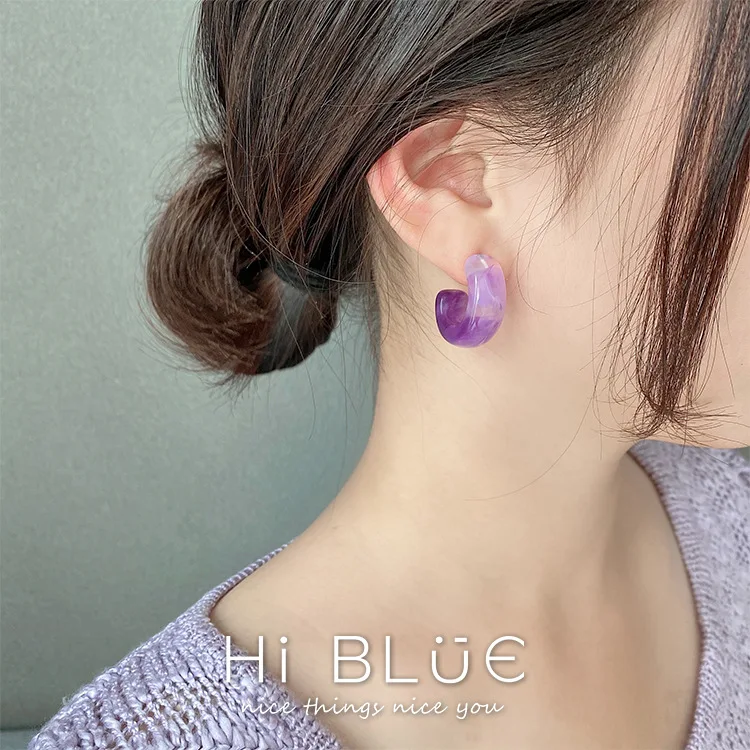 

Simple C resin acrylic earrings classical african jewelry for women
