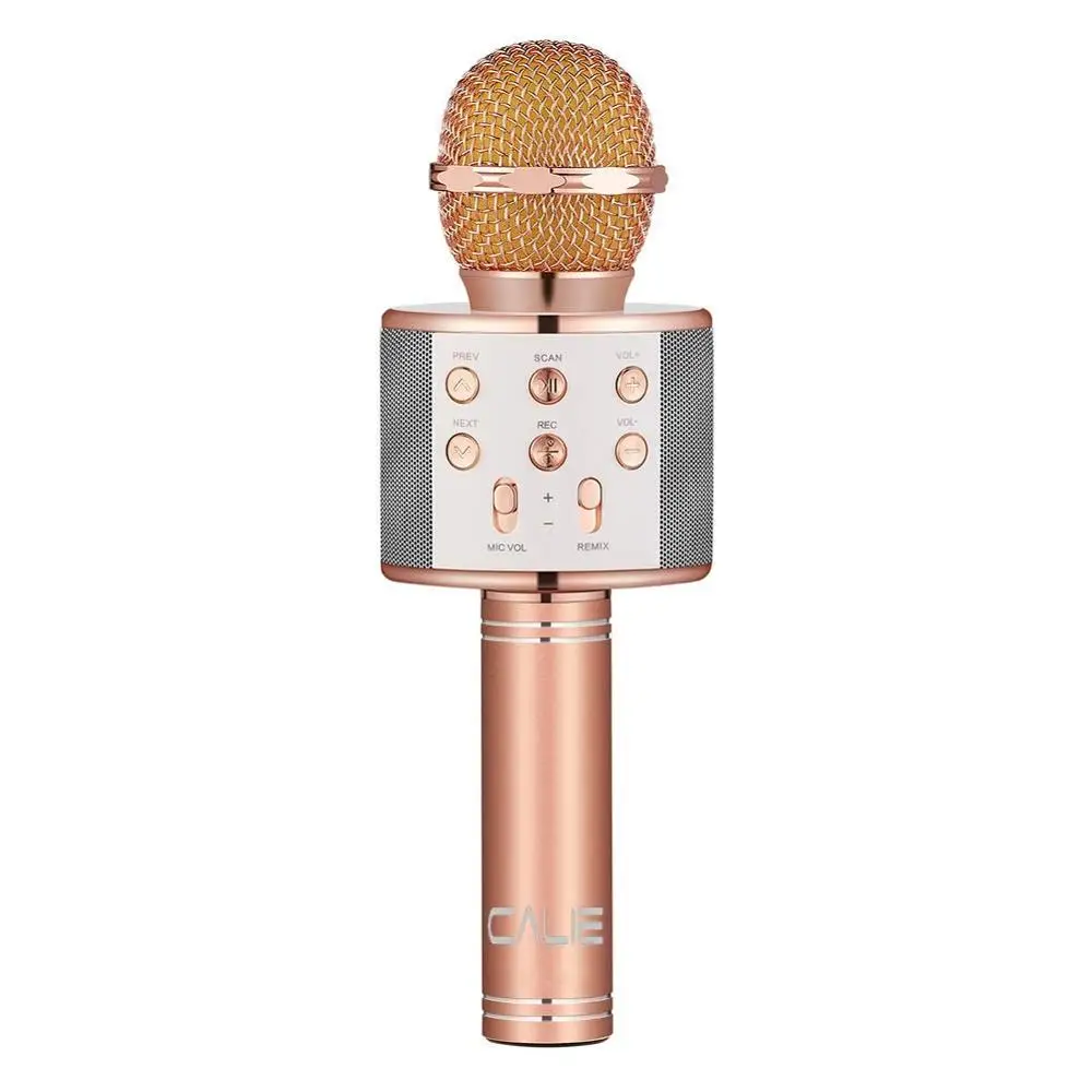 

WS 858 Wireless Karaoke Microphone Professional Karaoke WS858 Speaker Handheld For Apple iPhone Android Smartphone, Black,pink,gold