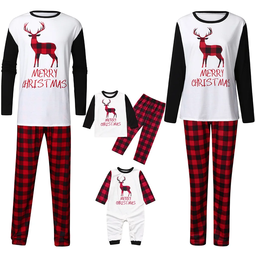 

2020 Sleepwear Man Pijama Home Wear Child T Shirt Matching Christmas Baby Clothing Pjs Family Pajamas Outfits Night Suits Women