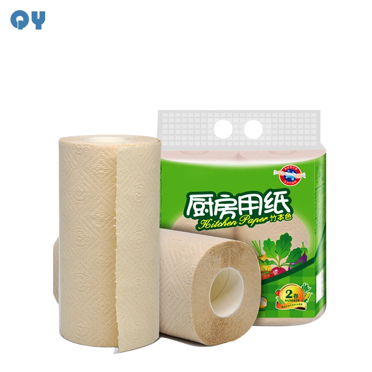 

Eco Friendly Embossed Bamboo Kitchen Roll Paper Towel Set, Nature brown