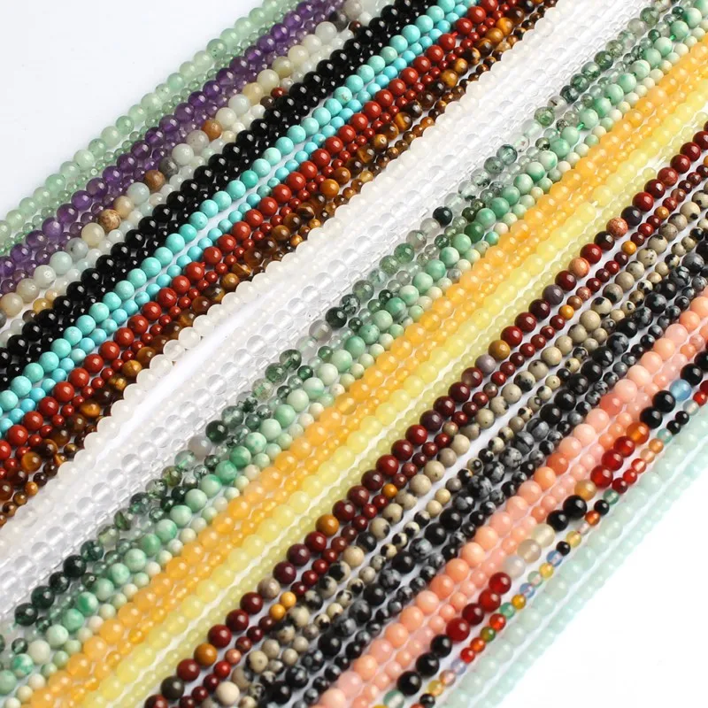 

Wholesale Smooth 2MM/3MM Round Loose Stone Beads for Jewelry Making DIY Bracelet Necklace