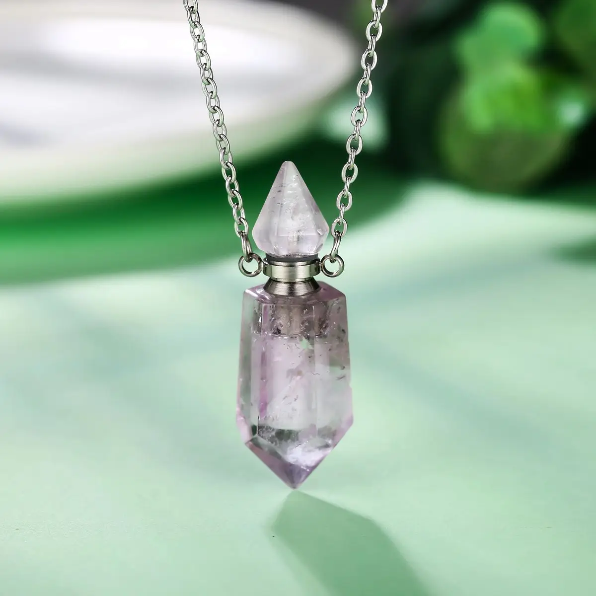 

Essential oil necklace crystal perfume bottle necklace, Different color is available