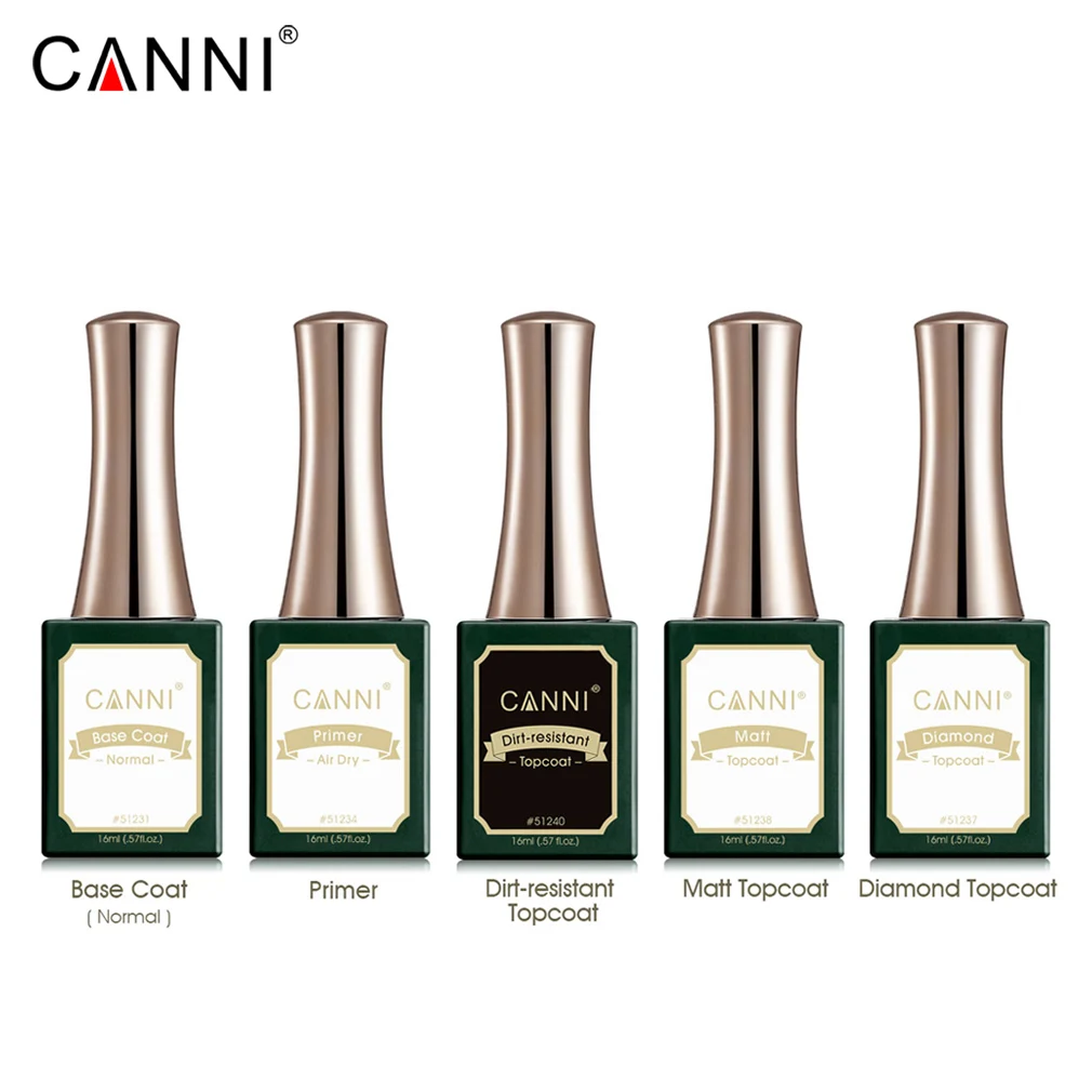 

CANNI Base Coat Gel Polish UV Soak off Reinforce 16ml Long Lasting Nail Art Manicure Gel Varnish Primer silky matte topcoat