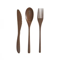 

Portable Wooden Biodegradable Utensils Reusable Wooden Bamboo Cutlery Set for Travel