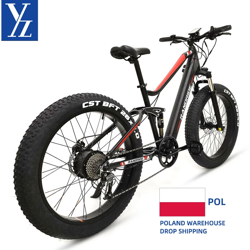 EU warehouse stock Snow Electric Bike 1000W electric Bicycle ebike 48V Big Tire Fat Bike 26 inch mountain bike For adults
