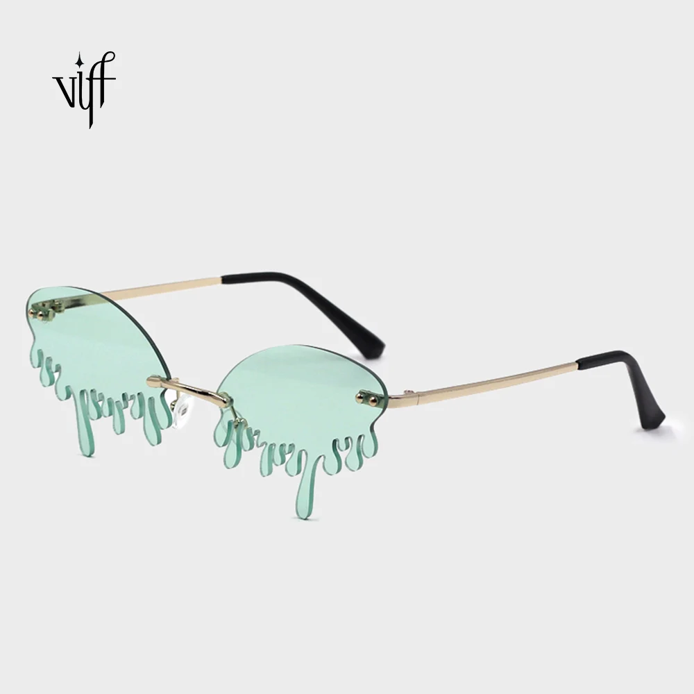 

VIFF HM20119 Vintage Design Hot Sales Green Water Tears Sunglasses, Multi