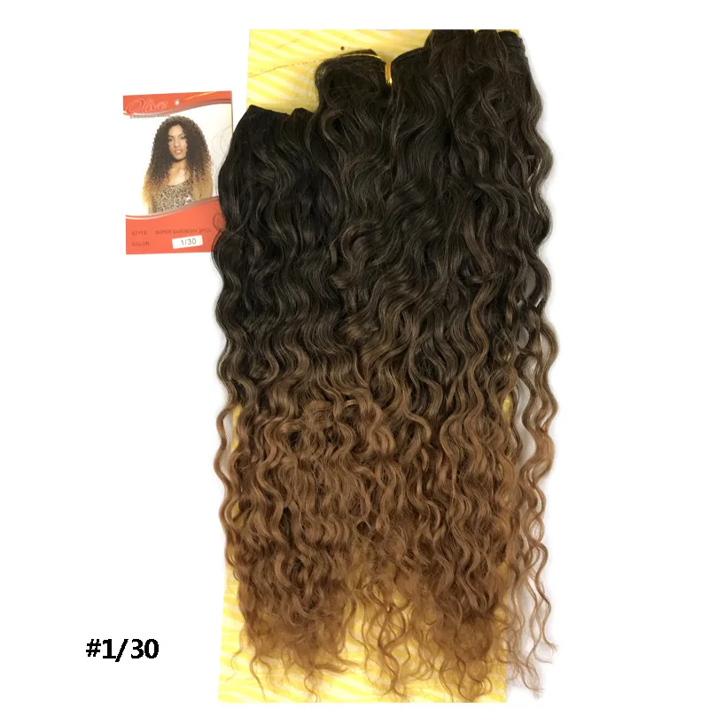 

AIFANLIDE Olive Super Curly 3PCS High Temperature Fiber Heat Safe Synthetic Hairs Hair Bundles Weave, Ombre color