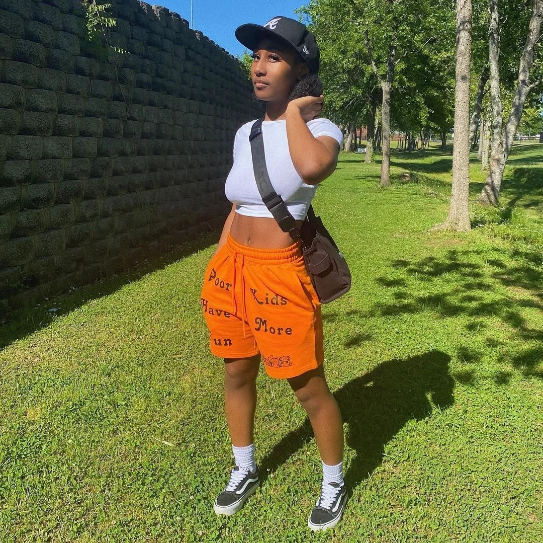 

Summer 2021 Casual Ladies Plus Size Sport Elastic Pants Printing Wide Leg Short Pants for Women Fashion Pants and Trousers, 1 color