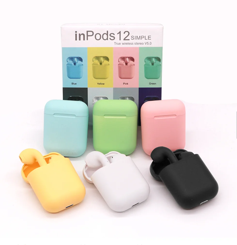 

Online shipping Customizable best inpods i12 macarons TWS Earbuds Wireless ear phone inpod 12 headphones