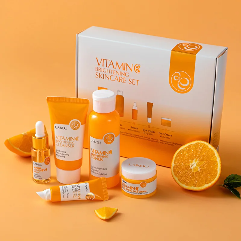 

VC Whitening Brightening Vitamin C Facial Lightening Spot Removal Skin Care 5 Pieces Anti Aging Skincare Set