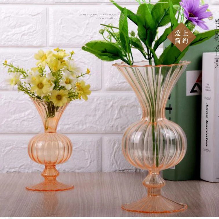 

Ins Table Vases Ornament Glass Vase Flower Living Room Home Decor Small Colorful Decorative Vase, Customized color